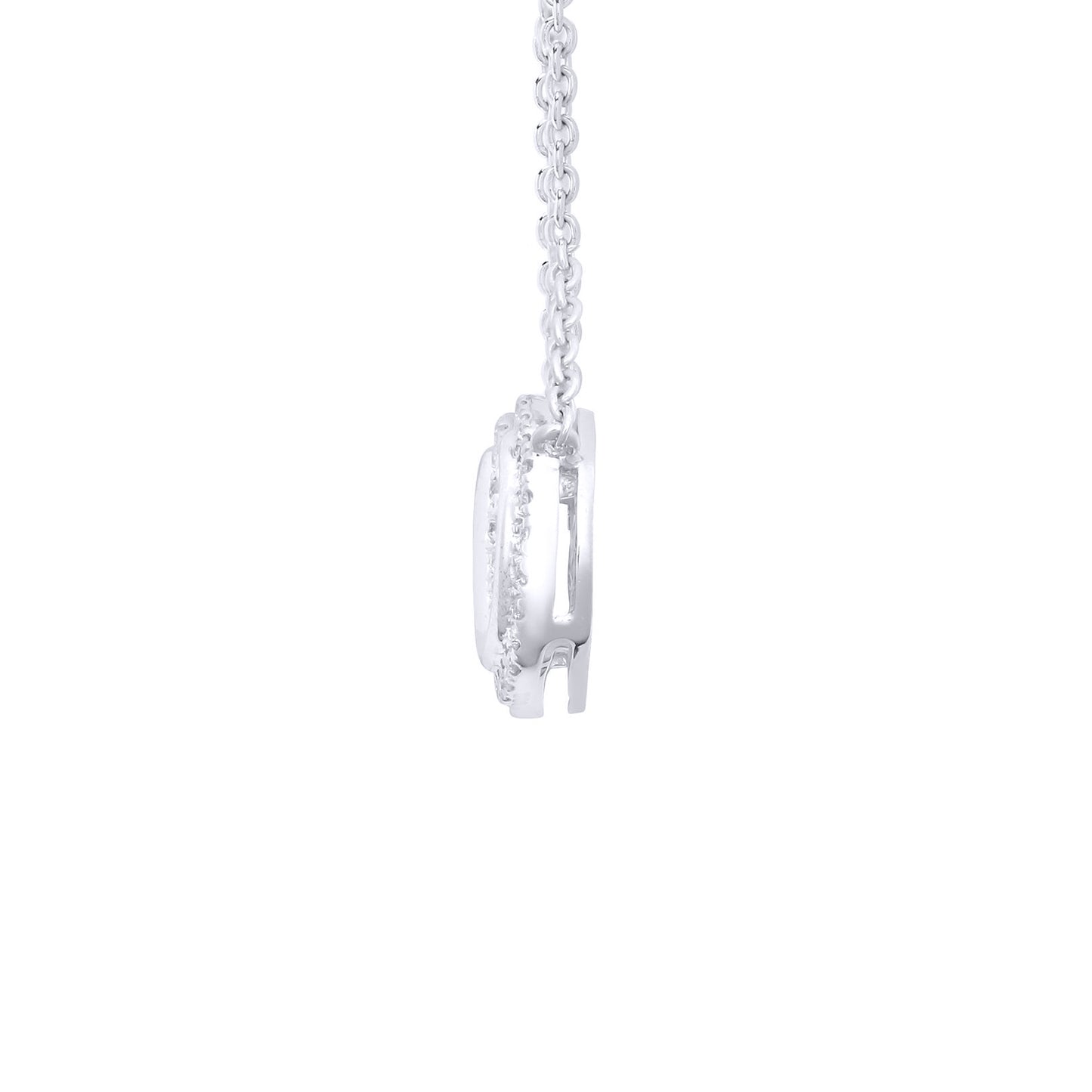 18ct White Gold  0.2ct Diamond Infinity Eternity Charm Necklace - 18P325