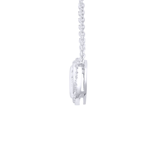 18ct White Gold  0.2ct Diamond Infinity Eternity Charm Necklace - 18P325