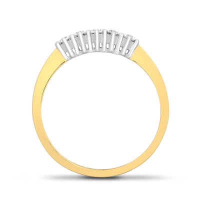 18ct Gold  0.25ct Diamond 5 Stone Eternity Ring 3mm - 18R134-025