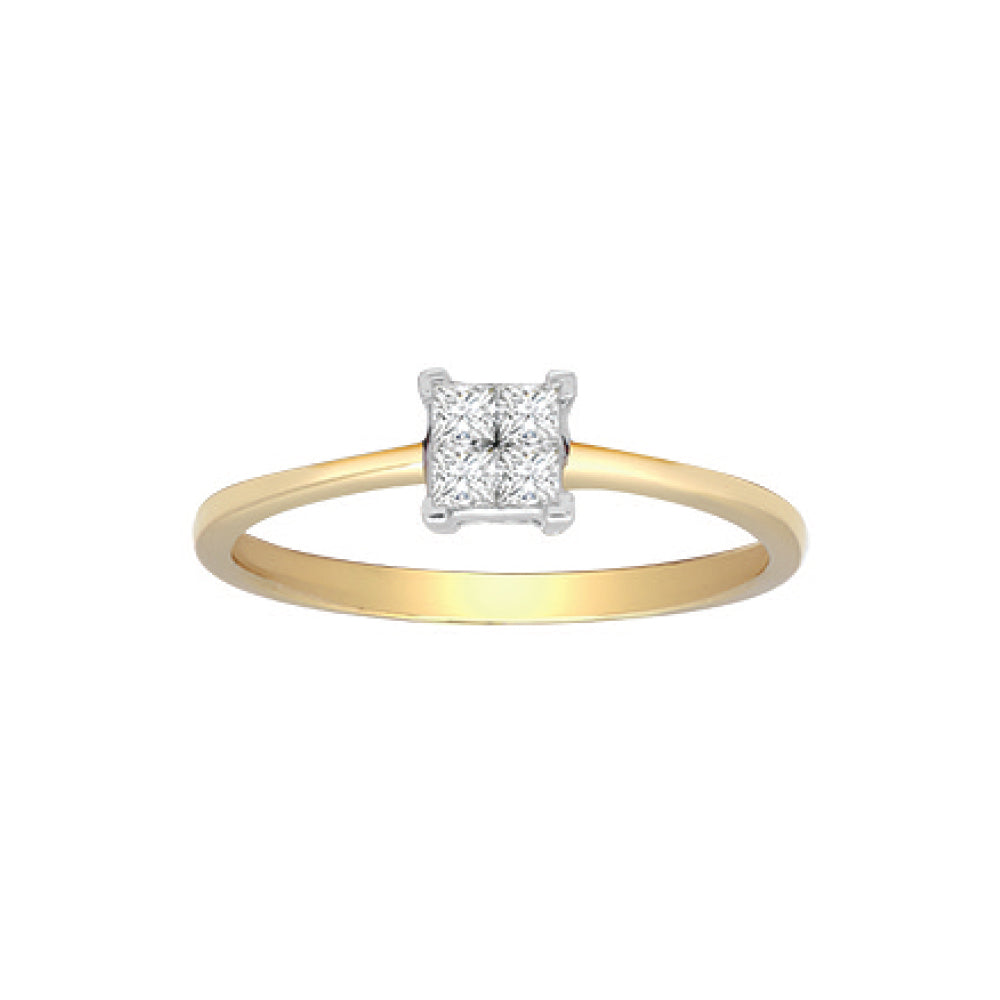 18ct Gold  Diamond 4 Stone Illusion Solitaire Engagement Ring 5mm - 18R161-025