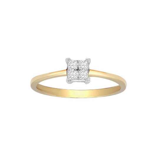 18ct Gold  Diamond 4 Stone Illusion Solitaire Engagement Ring 5mm - 18R161-025