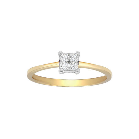 18ct Gold  Diamond 4 Stone Illusion Solitaire Engagement Ring 5mm - 18R161-025