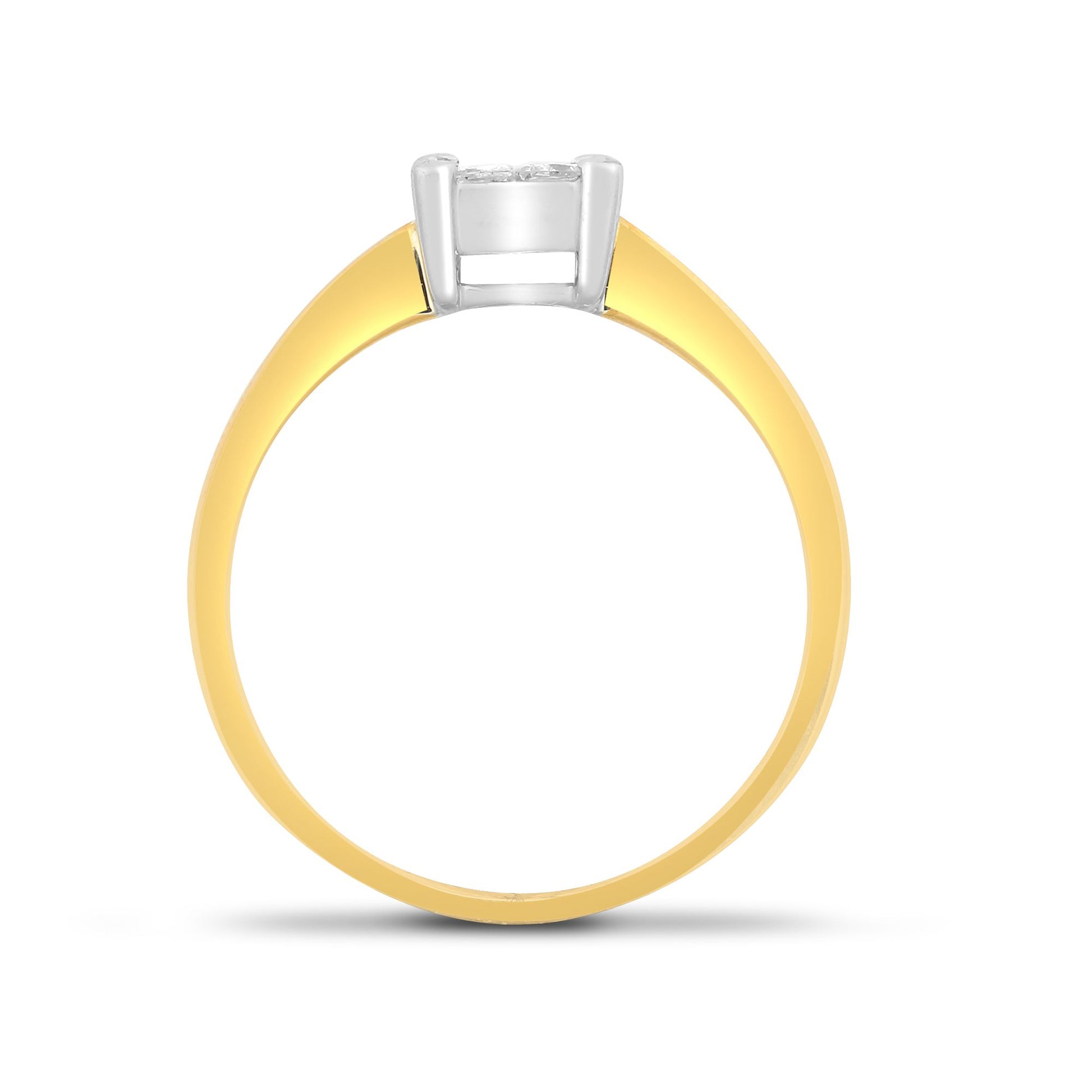 18ct Gold  Diamond 4 Stone Illusion Solitaire Engagement Ring 7mm - 18R161-075