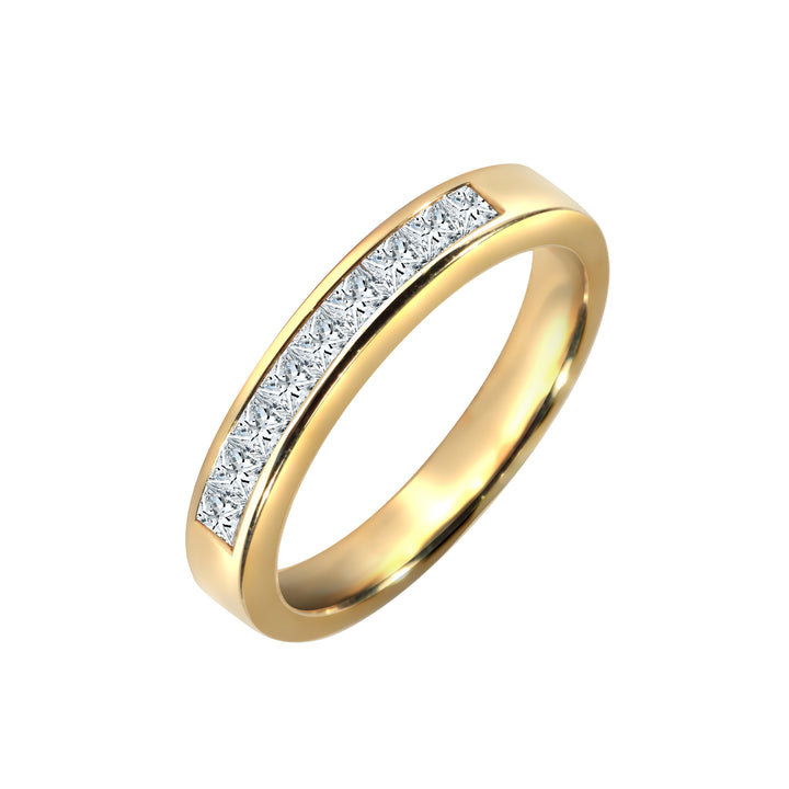18ct Gold  0.5ct Diamond Dainty Band Eternity Ring 3mm - 18R185-050