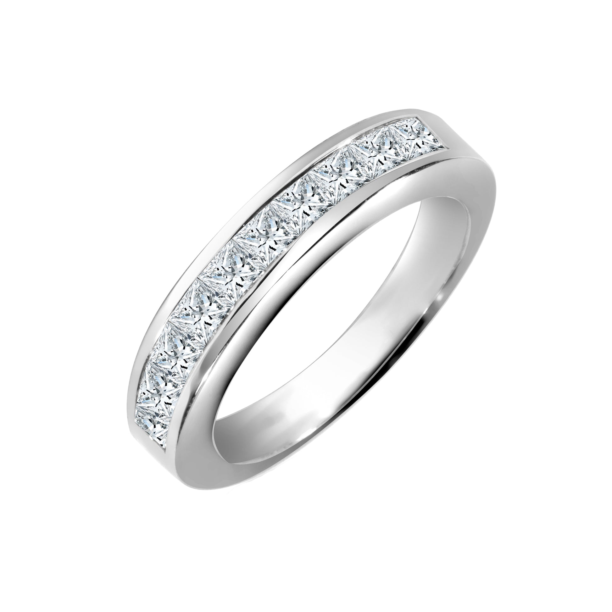 18ct White Gold  0.5ct Diamond Dainty Band Eternity Ring 3.5mm - 18R188-050