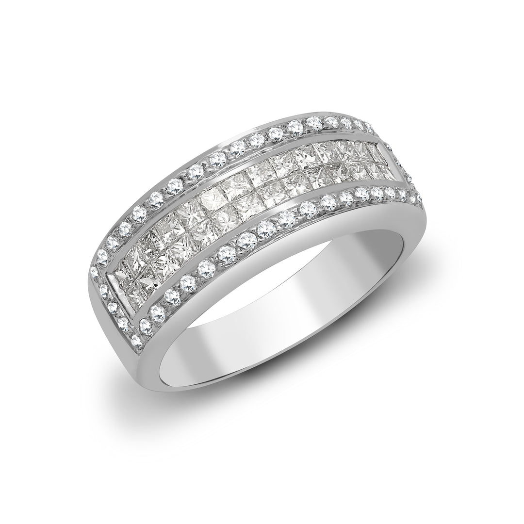 18ct White Gold  1.09ct Diamond Hollywood Mirror Eternity Ring 7mm - 18R201