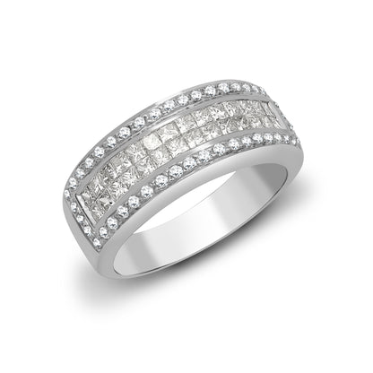 18ct White Gold  1.09ct Diamond Hollywood Mirror Eternity Ring 7mm - 18R201