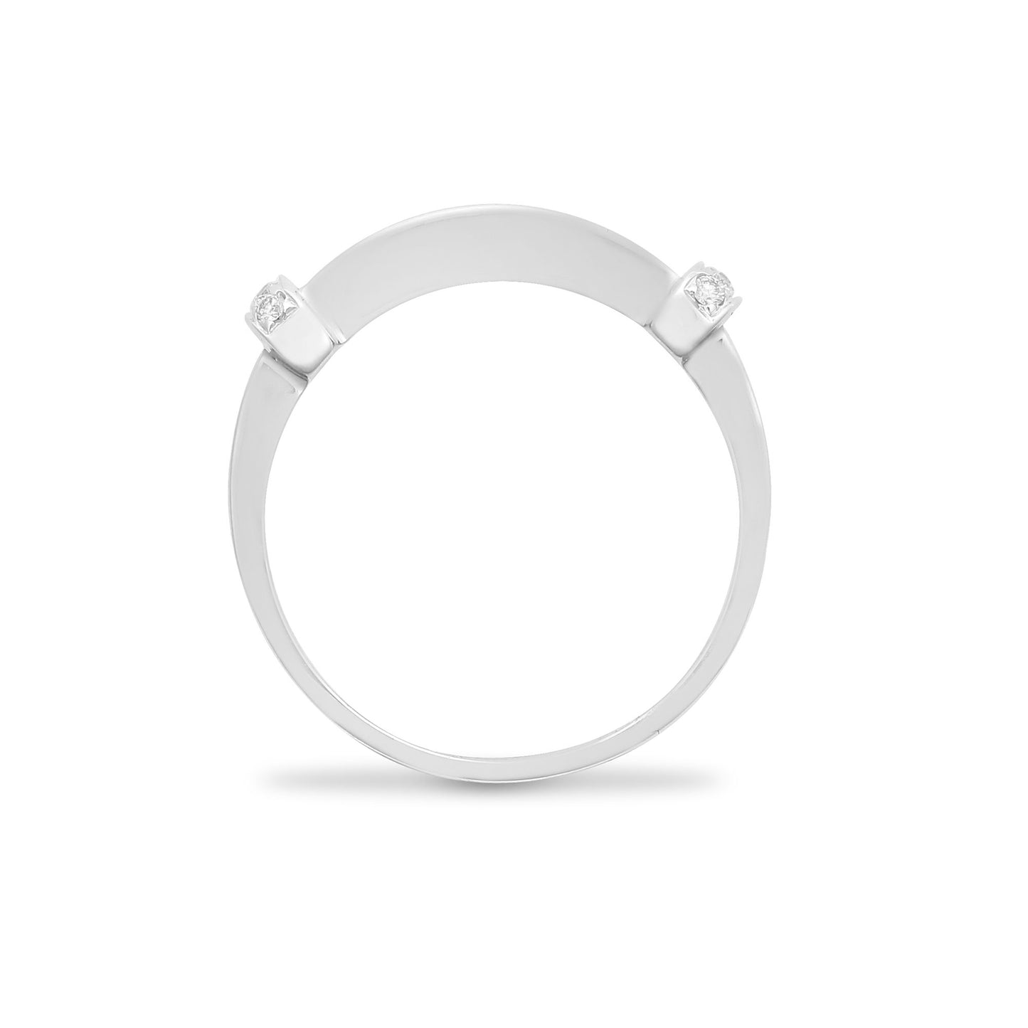 18ct White Gold  Diamond Dual Row Collared Eternity Ring 4mm - 18R202