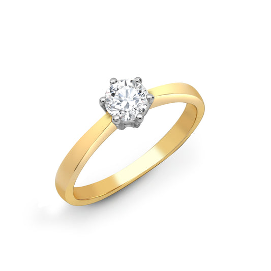 18ct Gold  1ct Diamond Solitaire Engagement Ring 8mm - 18R306-100