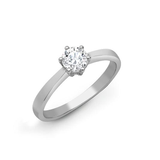18ct White Gold  0.25ct Diamond Solitaire Engagement Ring 5mm - 18R311-025