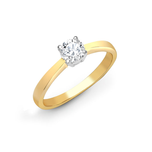 18ct Gold  0.25ct Diamond Solitaire Engagement Ring 4mm - 18R316-025