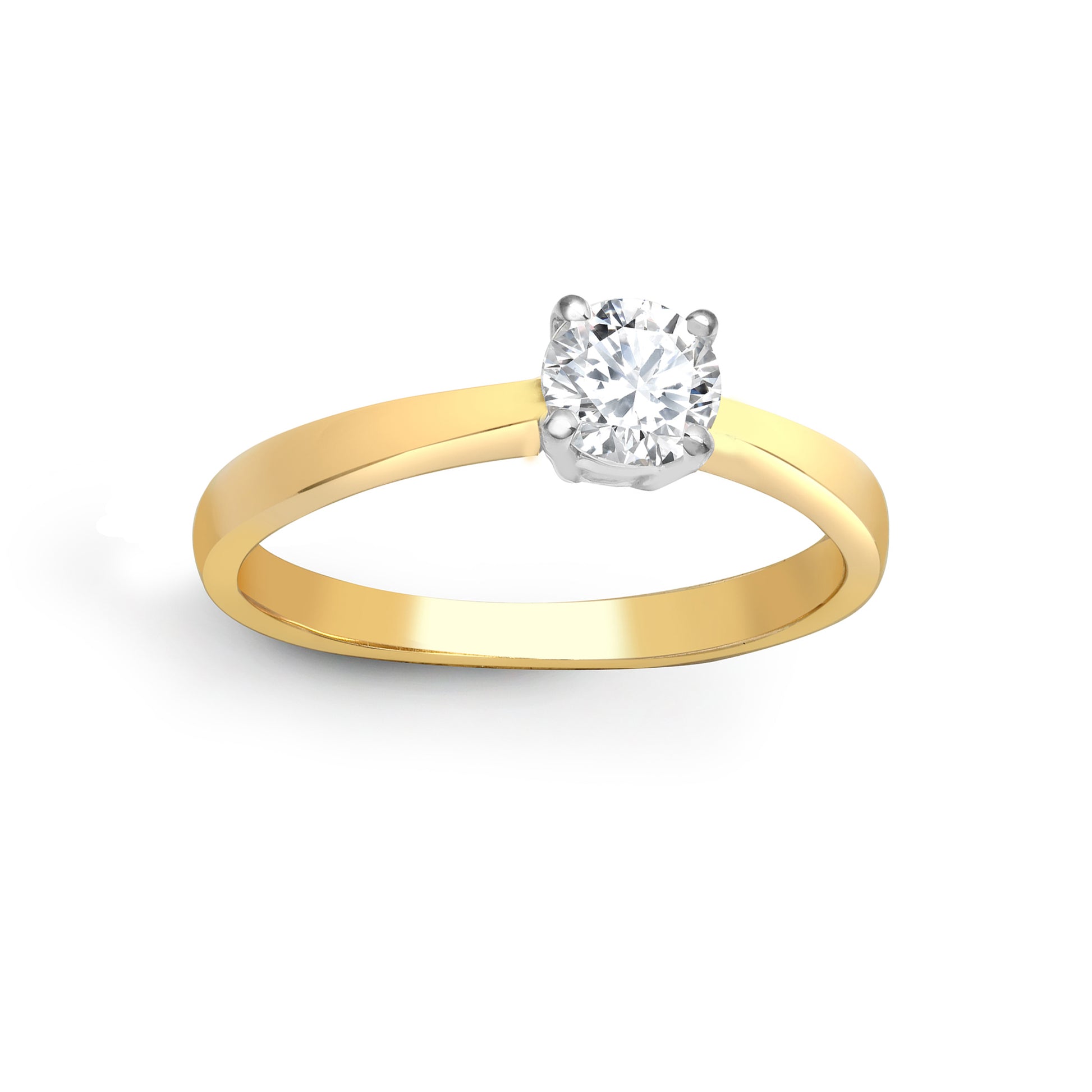 18ct Gold  0.25ct Diamond Solitaire Engagement Ring 4mm - 18R316-025