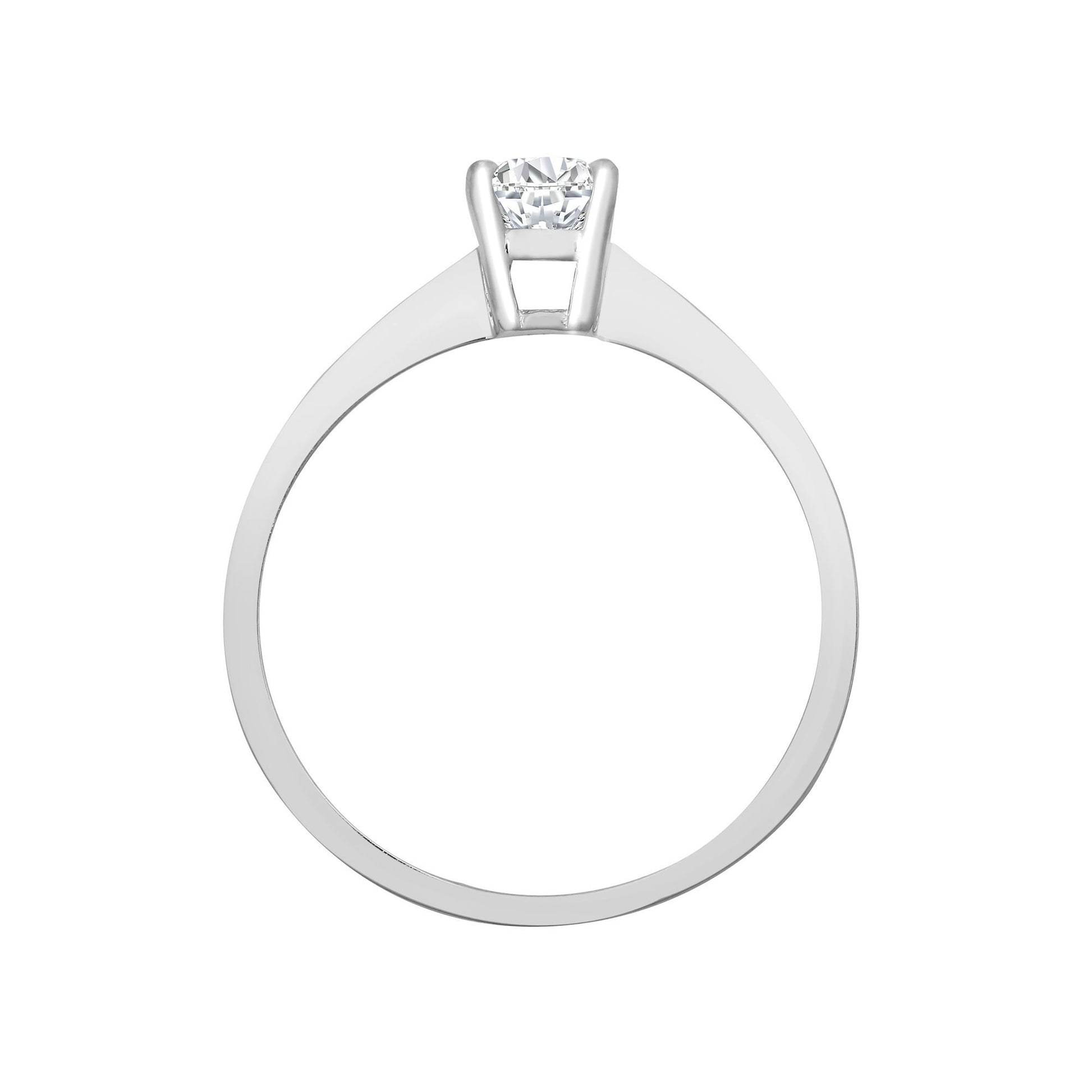 18ct White Gold  0.5ct Diamond Solitaire Engagement Ring 5mm - 18R321-050