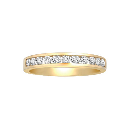 18ct Gold  0.5ct Diamond Dainty Band Eternity Ring 4mm - 18R347-050