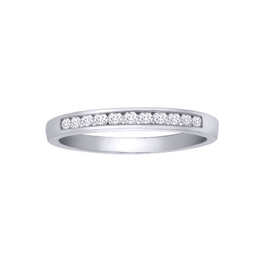 18ct White Gold  0.25ct Diamond Dainty Band Eternity Ring 3mm - 18R351-025