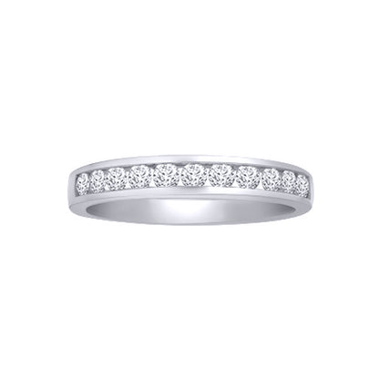 18ct White Gold  0.5ct Diamond Dainty Band Eternity Ring 4mm - 18R351-050