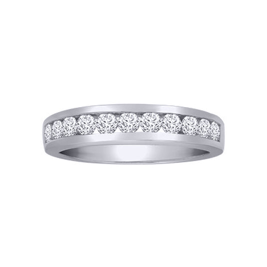 18ct White Gold  0.75ct Diamond Dainty Band Eternity Ring 4mm - 18R351-075