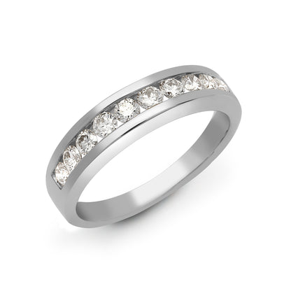 18ct White Gold  1ct Diamond Dainty Band Eternity Ring 4mm - 18R351-100