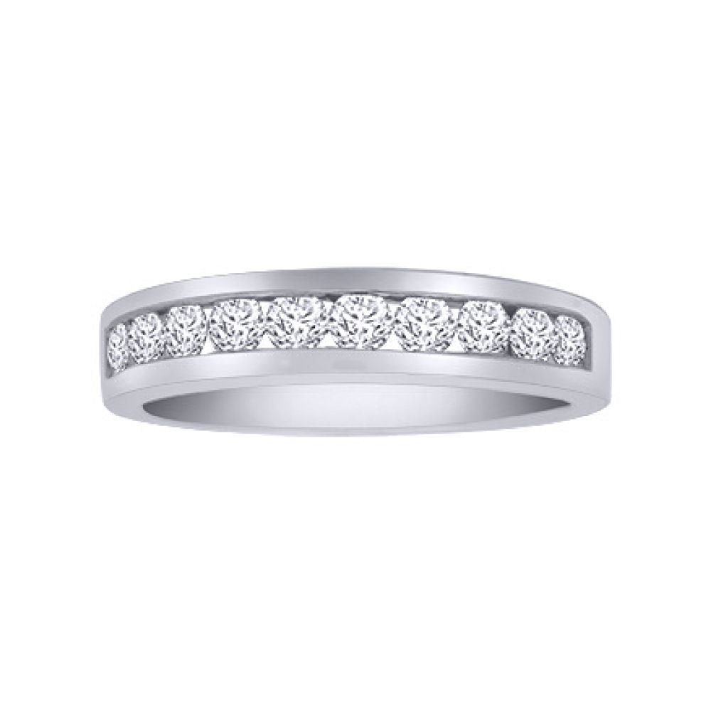 18ct White Gold  1ct Diamond Dainty Band Eternity Ring 4mm - 18R351-100