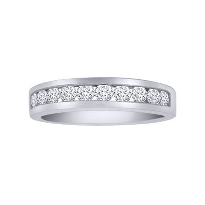 18ct White Gold  1ct Diamond Dainty Band Eternity Ring 4mm - 18R351-100