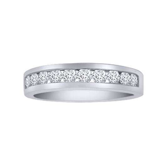 18ct White Gold  1ct Diamond Dainty Band Eternity Ring 4mm - 18R351-100
