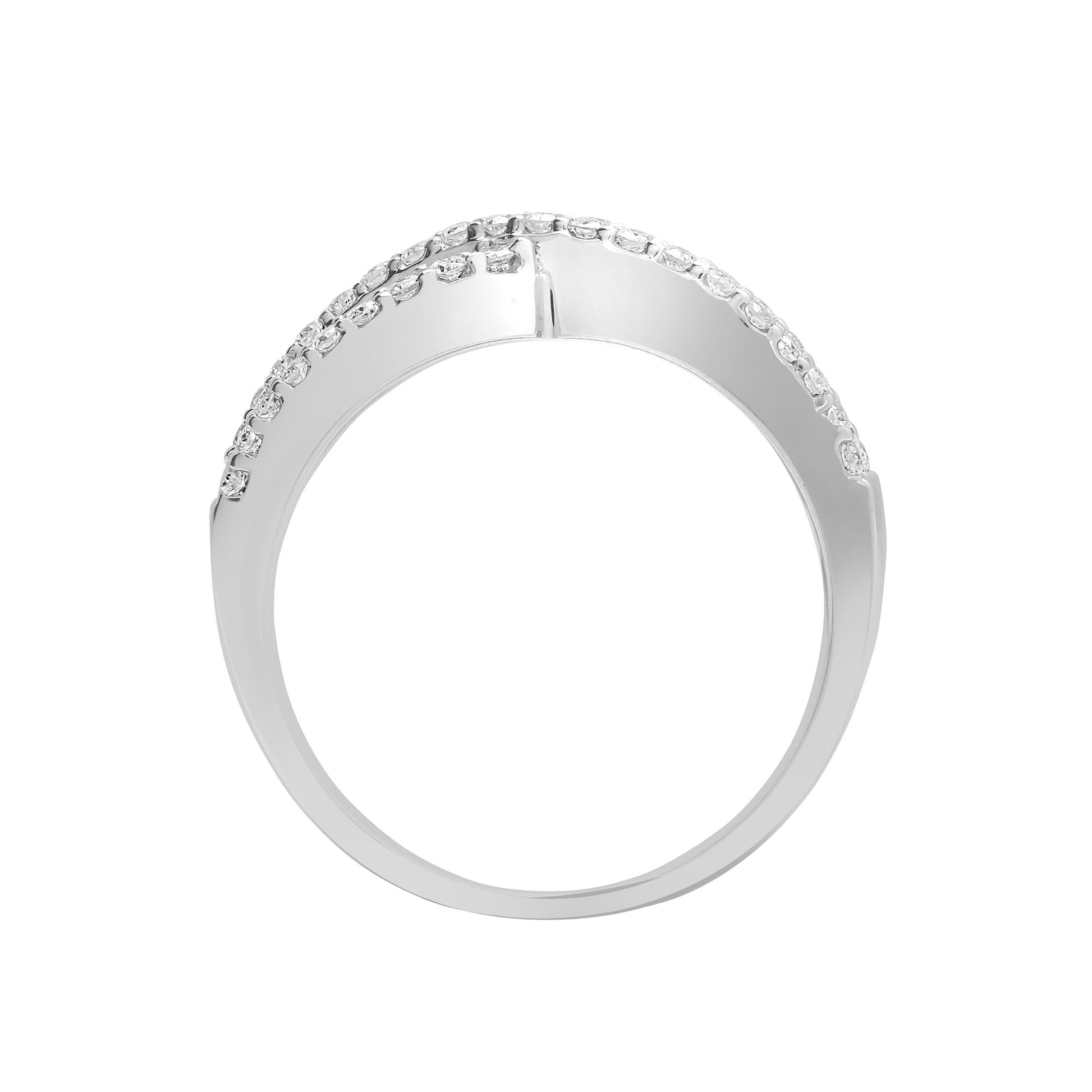 18ct White Gold  1.2ct Diamond Crossover Double Eternity Ring 8mm - 18R386