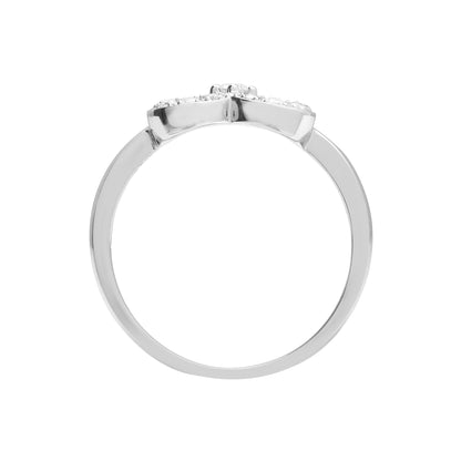18ct White Gold  0.17ct Diamond Love Heart Cocktail Ring 10mm - 18R419
