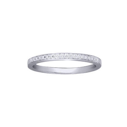 18ct White Gold  0.1ct Diamond Dainty Band Eternity Ring 1.5mm - 18R532-010