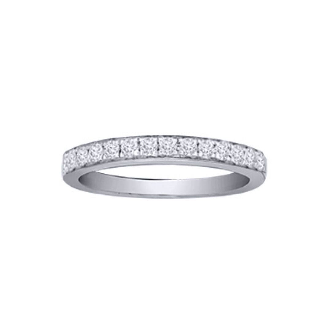 18ct White Gold  0.5ct Diamond Dainty Band Eternity Ring 3mm - 18R532-050