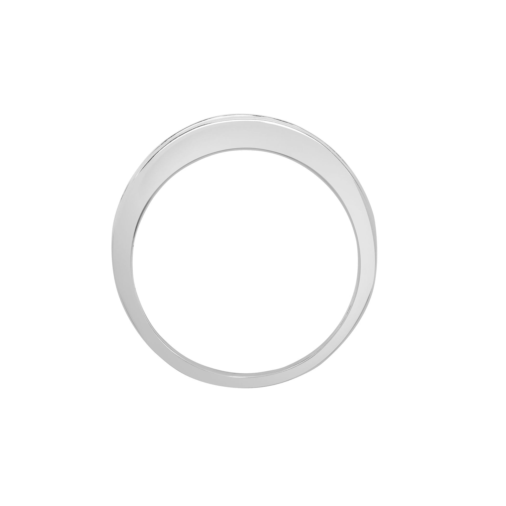 18ct White Gold  Diamond Green Emerald Half Eternity Ring 3.5mm - 18R590