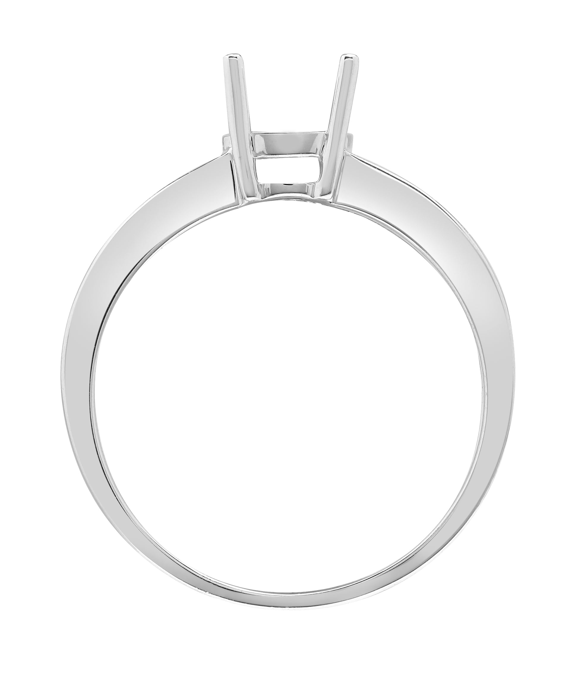 18ct White Gold  0.35ct Diamond Semi Set Mount Engagement Ring 6mm - 18R765-075