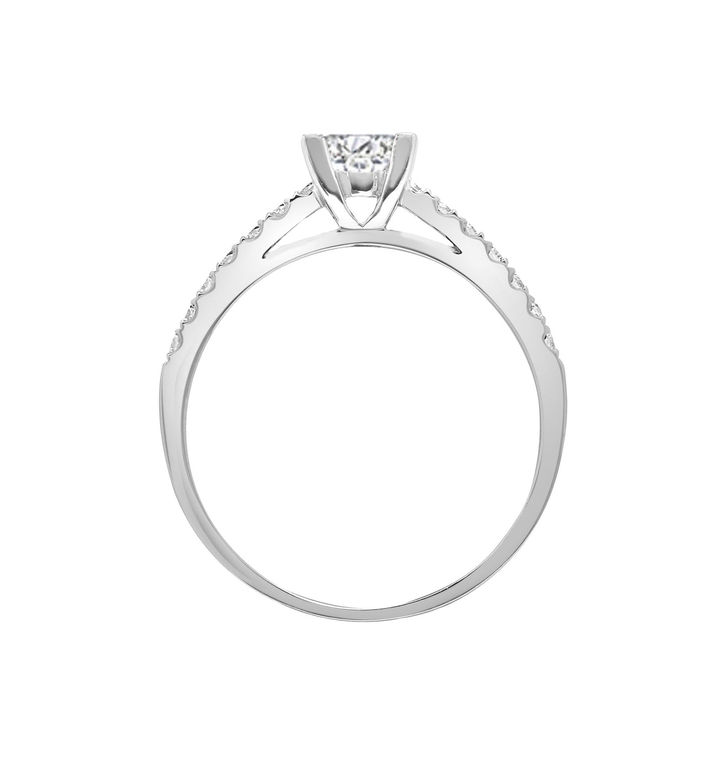 18ct White Gold  0.25ct D/VS Lab Grown Diamond Engagement Ring - LAB18R768-025