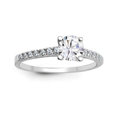 18ct White Gold  0.25ct D/VS Lab Grown Diamond Engagement Ring - LAB18R768-025