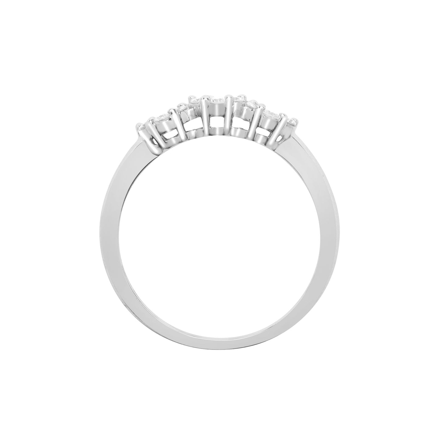 18ct White Gold  0.45ct Diamond Trilogy Daisy Cluster Ring 5mm - 18R774