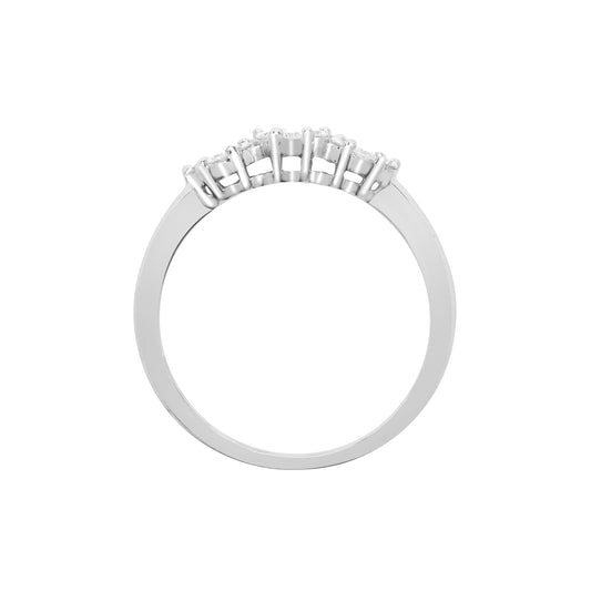 18ct White Gold  0.45ct Diamond Trilogy Daisy Cluster Ring 5mm - 18R774