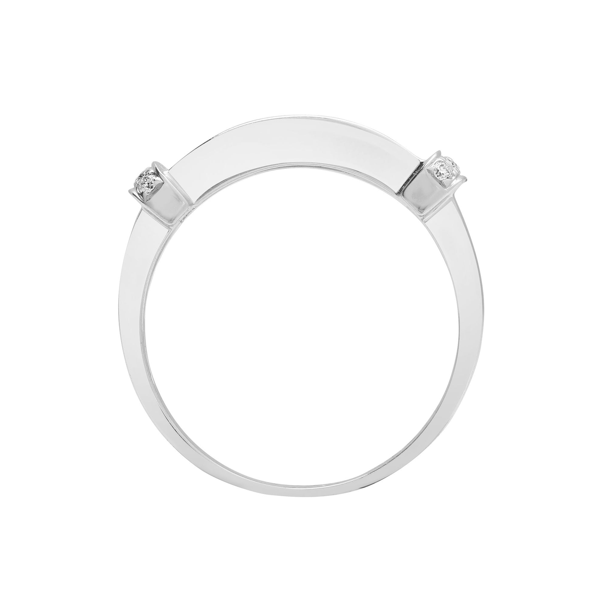 18ct White Gold  Diamond Dual Row Collared Eternity Ring 5.5mm - 18R784