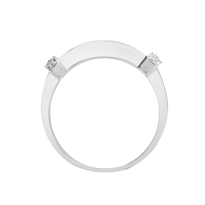 18ct White Gold  Diamond Dual Row Collared Eternity Ring 5.5mm - 18R784