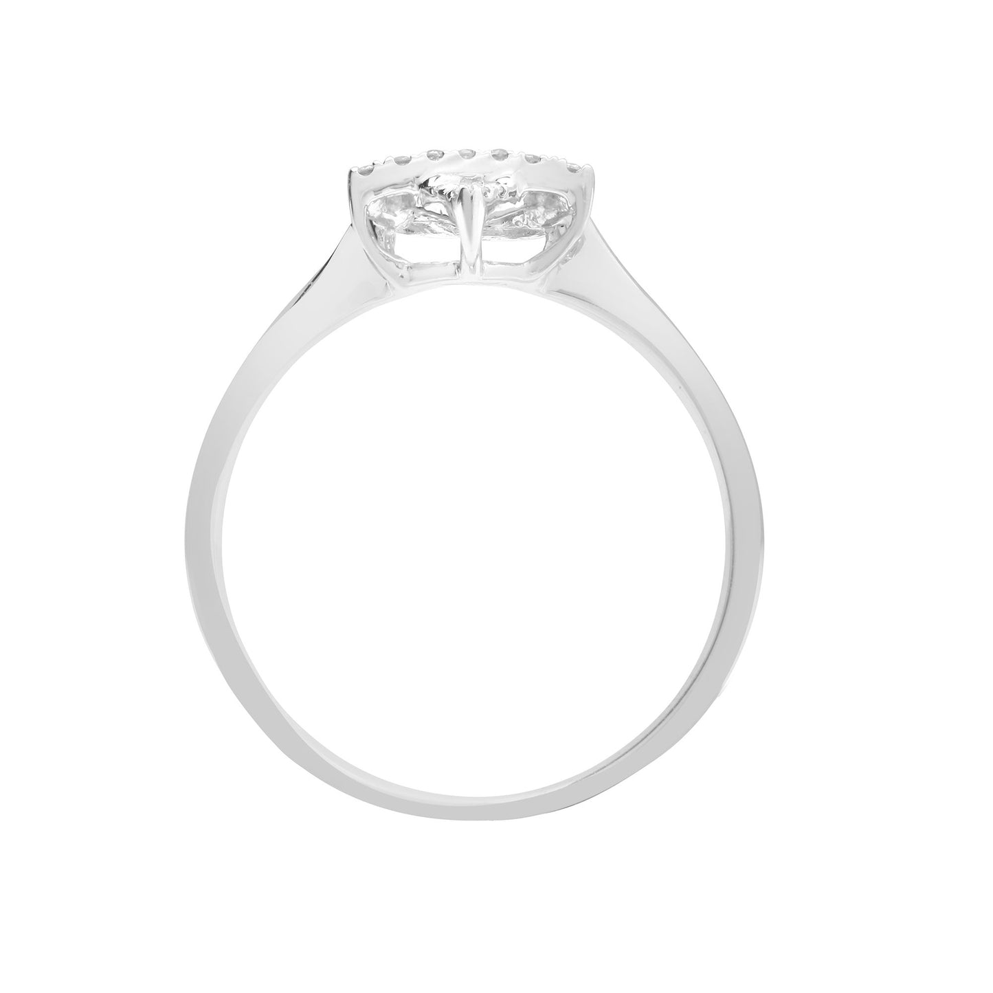 18ct White Gold  0.13ct Diamond Magen David Star Dress Ring 9mm - 18R791