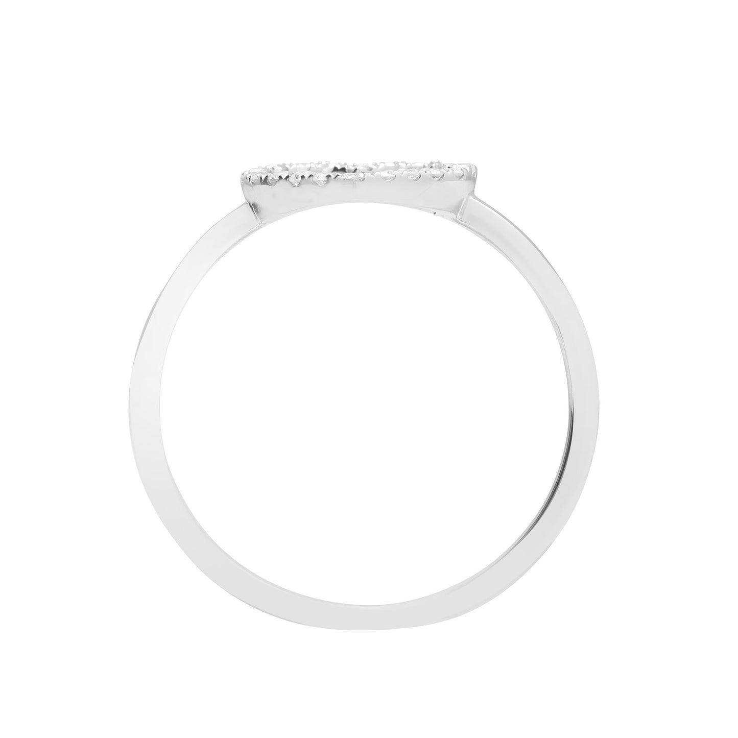 18ct White Gold  0.14ct Diamond Love Heart Halo Dress Ring - 18R797