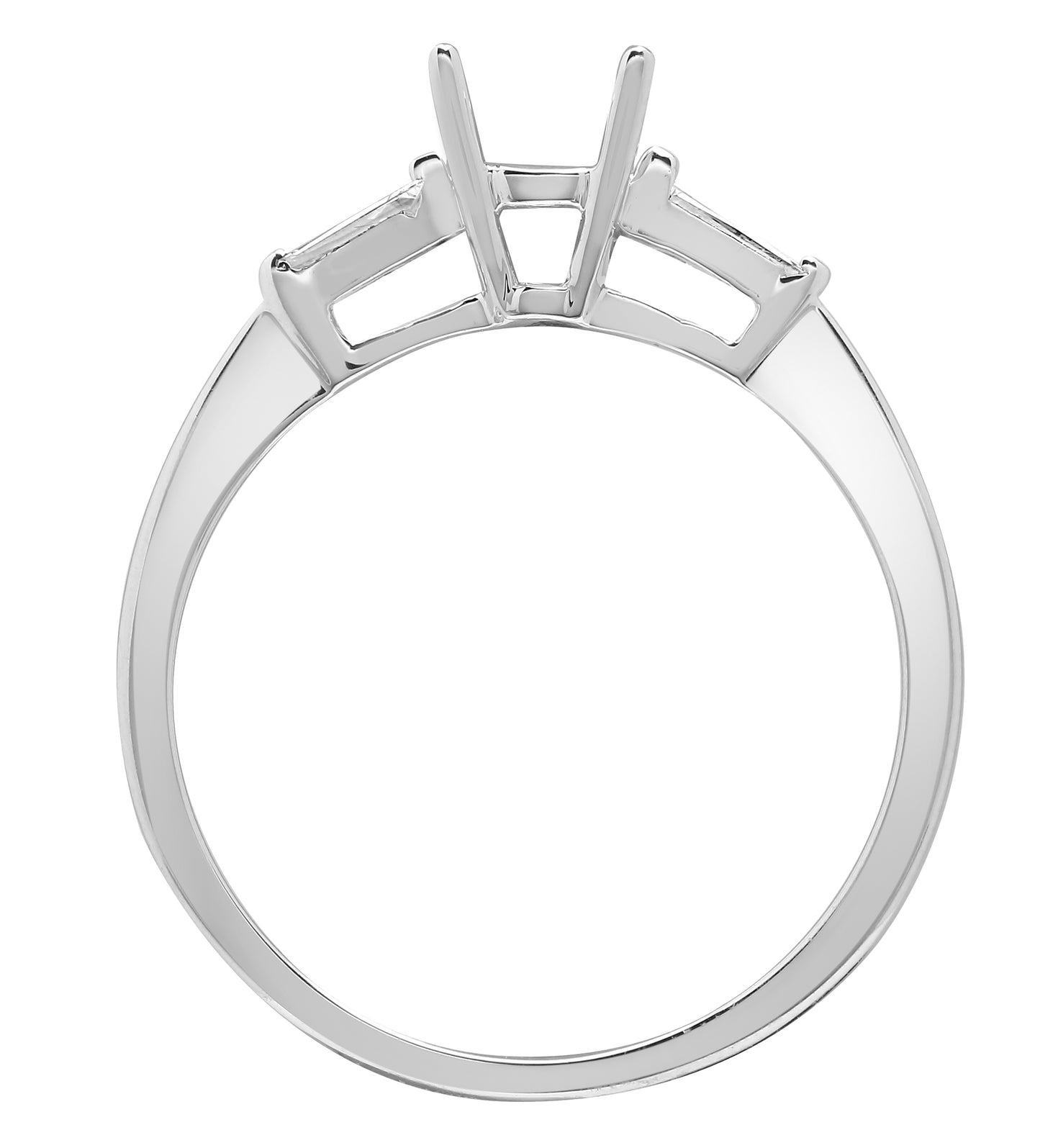 18ct White Gold  Diamond Semi Set Mount Engagement Ring 5.5mm - 18R822-075