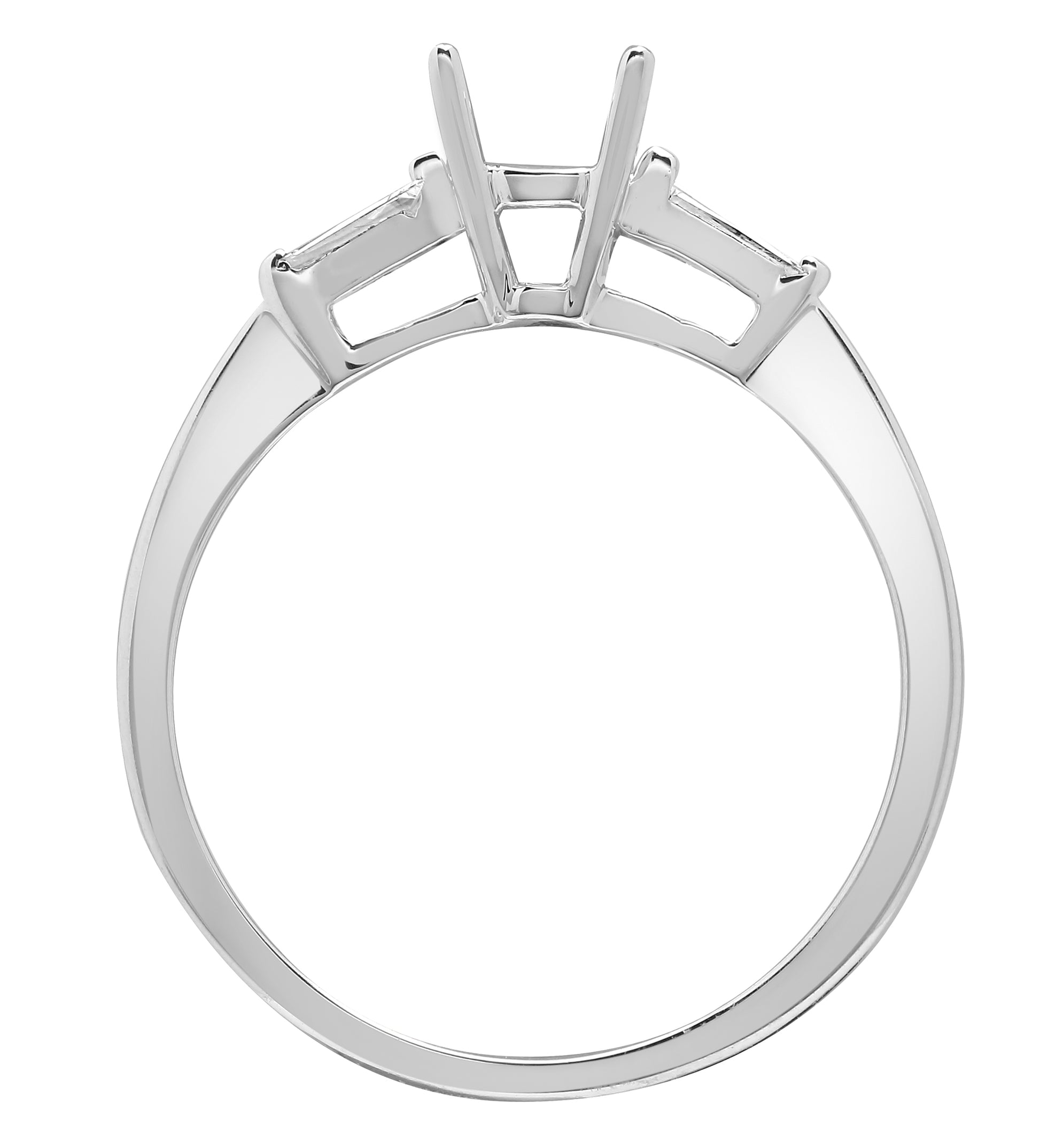 18ct White Gold  0.16ct Diamond Semi Set Mount Engagement Ring 6mm - 18R822-100