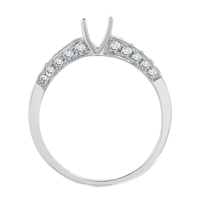 18ct White Gold  Diamond Semi Set Mount Engagement Ring 4.5mm - 18R831-050