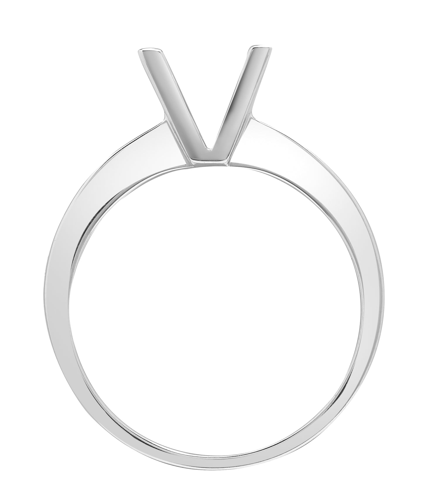 18ct White Gold  0.35ct Diamond Semi Set Mount Engagement Ring - 18R834-100