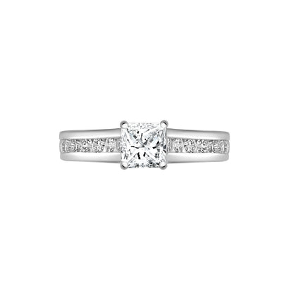18ct White Gold  0.4ct Diamond Semi Set Mount Engagement Ring 5mm - 18R837-050