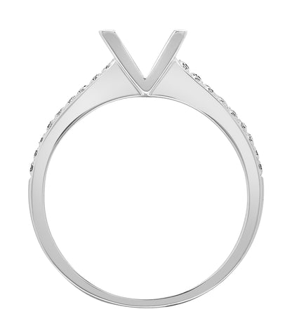 18ct White Gold  0.43ct Diamond Semi Set Mount Engagement Ring 6mm - 18R841-050