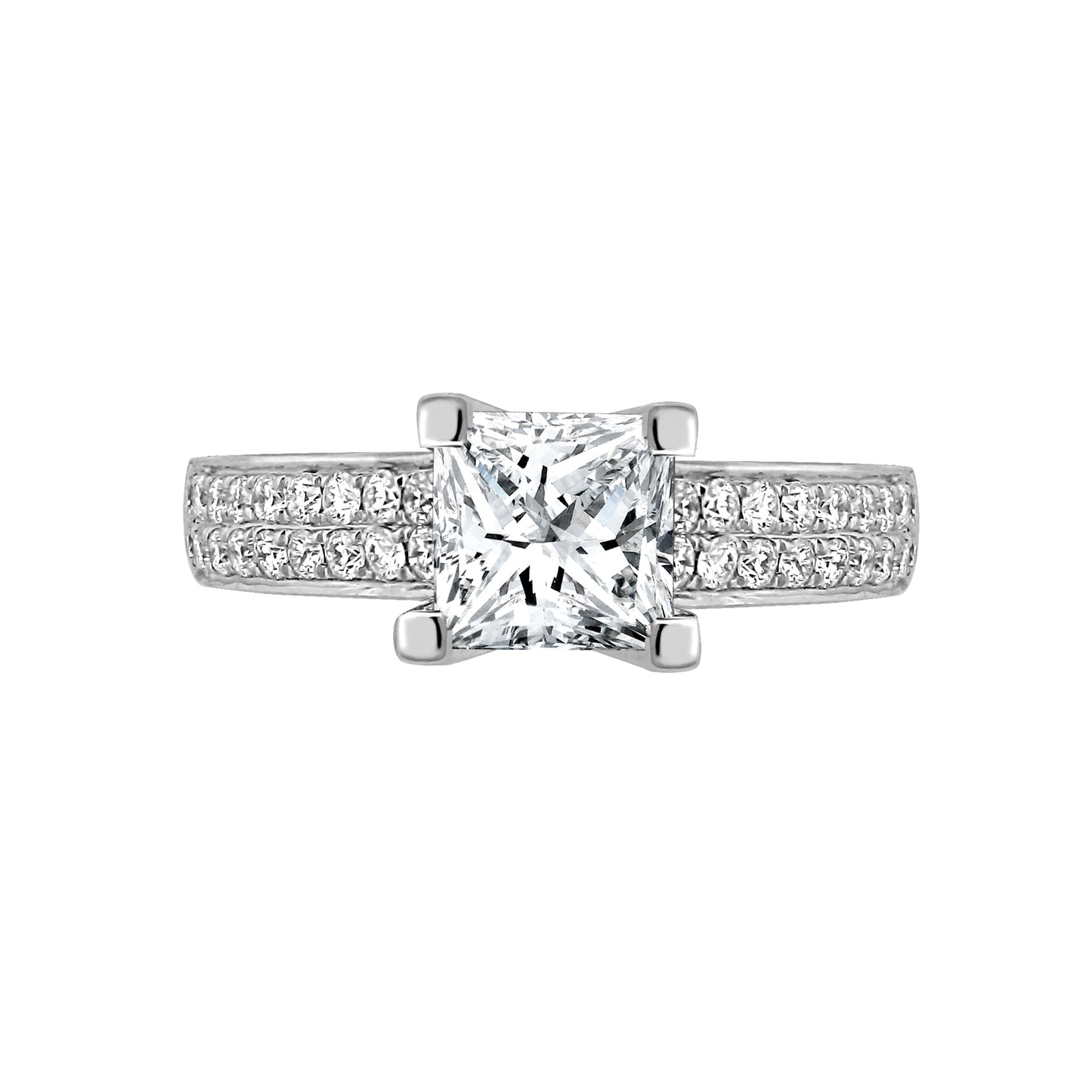18ct White Gold  Diamond Semi Set Mount Engagement Ring 6.5mm - 18R841-075
