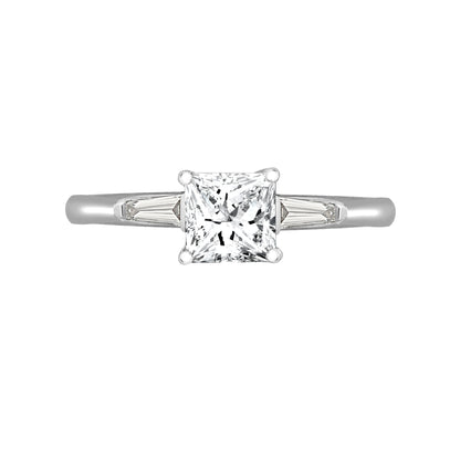 18ct White Gold  Diamond Semi Set Mount Engagement Ring 6.5mm - 18R846-075