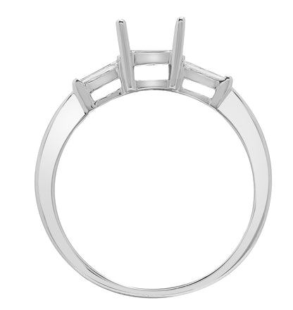 18ct White Gold  0.14ct Diamond Semi Set Mount Engagement Ring 7mm - 18R846-100