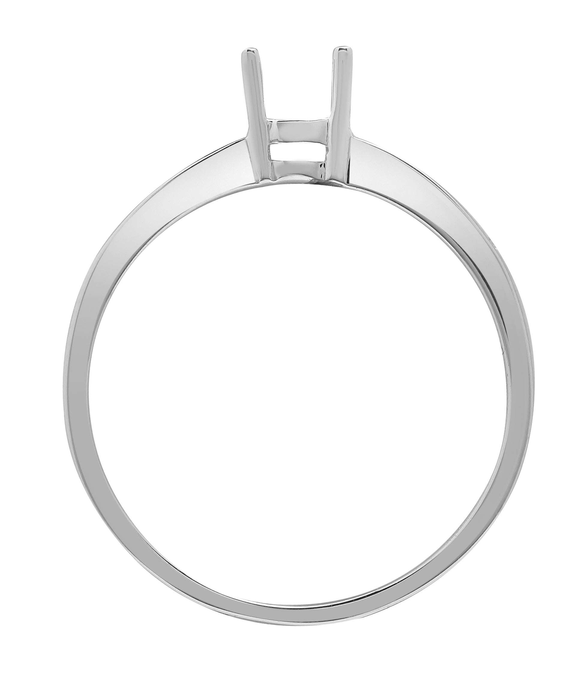18ct White Gold  Diamond Semi Set Mount Engagement Ring 5.5mm - 18R849-075