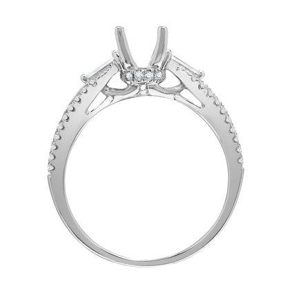 18ct White Gold  Diamond Semi Set Mount Engagement Ring 6.5mm - 18R857-100